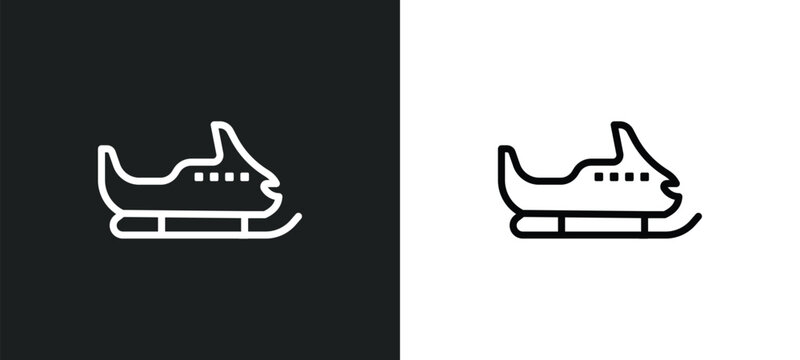 snowmobile icon isolated in white and black colors. snowmobile outline vector icon from winter collection for web, mobile apps and ui.