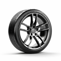 Obraz premium Car wheels isolated on a white background, ai technology