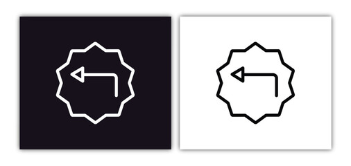 turn left icon isolated in white and black colors. turn left outline vector icon from arrows collection for web, mobile apps and ui.