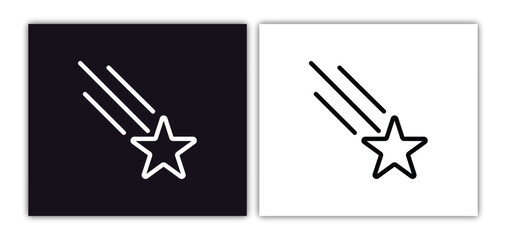 shooting star icon isolated in white and black colors. shooting star outline vector icon from astronomy collection for web, mobile apps and ui.