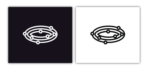 galaxy view icon isolated in white and black colors. galaxy view outline vector icon from astronomy collection for web, mobile apps and ui.