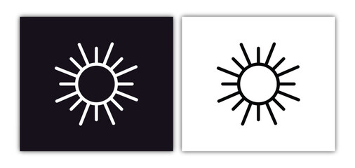 Fototapeta premium big sun shining icon isolated in white and black colors. big sun shining outline vector icon from astronomy collection for web, mobile apps and ui.
