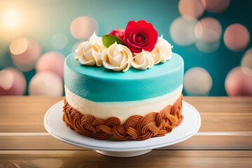 Obraz na płótnie Canvas birthday cake with candle 