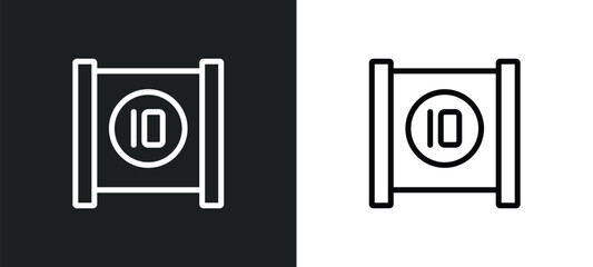 film reel countdown number 2 icon isolated in white and black colors. film reel countdown number 2 outline vector icon from cinema collection for web, mobile apps and ui.
