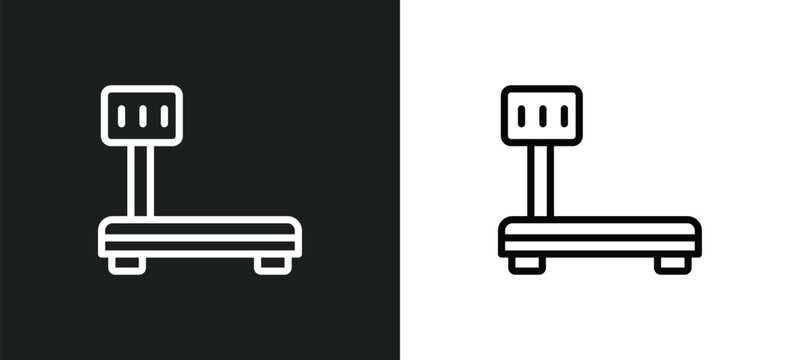weighing icon isolated in white and black colors. weighing outline vector icon from electronic devices collection for web, mobile apps and ui.