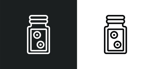 cookies jar icon isolated in white and black colors. cookies jar outline vector icon from food and restaurant collection for web, mobile apps and ui.