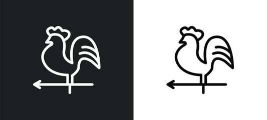 weathercock icon isolated in white and black colors. weathercock outline vector icon from meteorology collection for web, mobile apps and ui.