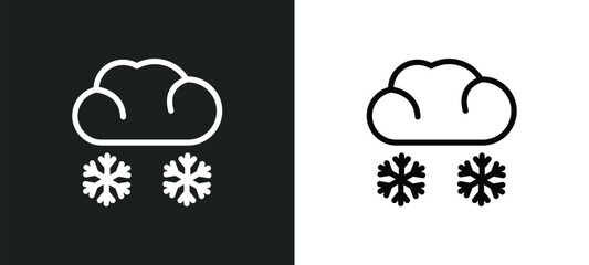 snoflakes winter cloud icon isolated in white and black colors. snoflakes winter cloud outline vector icon from meteorology collection for web, mobile apps and ui.