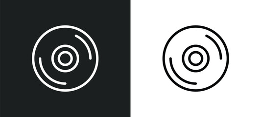 dvd disc icon isolated in white and black colors. dvd disc outline vector icon from music and media collection for web, mobile apps and ui.