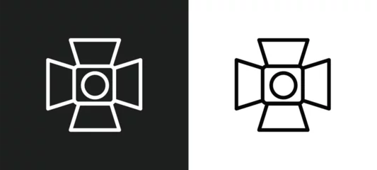 Fotobehang music spotlight icon isolated in white and black colors. music spotlight outline vector icon from music collection for web, mobile apps and ui. © Premium Art