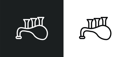 bagpipes icon isolated in white and black colors. bagpipes outline vector icon from music collection for web, mobile apps and ui.