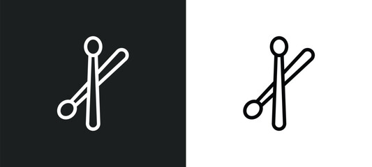drumstick icon isolated in white and black colors. drumstick outline vector icon from music collection for web, mobile apps and ui.