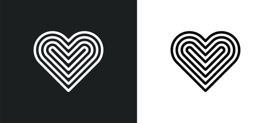 black heart icon isolated in white and black colors. black heart outline vector icon from shapes collection for web, mobile apps and ui.