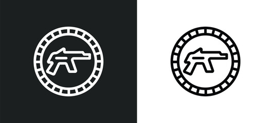 weapon icon isolated in white and black colors. weapon outline vector icon from signs collection for web, mobile apps and ui.