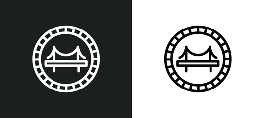 bridge icon isolated in white and black colors. bridge outline vector icon from signs collection for web, mobile apps and ui.
