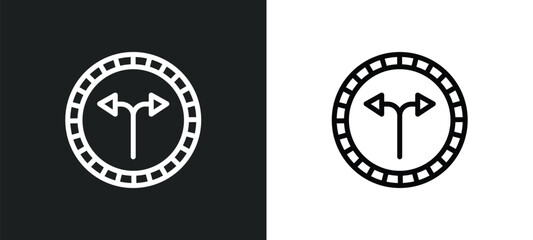 Obraz premium junction icon isolated in white and black colors. junction outline vector icon from signs collection for web, mobile apps and ui.