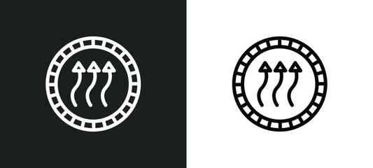 heat icon isolated in white and black colors. heat outline vector icon from signs collection for web, mobile apps and ui.
