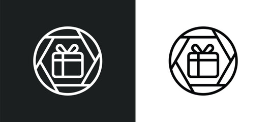 gift shop icon isolated in white and black colors. gift shop outline vector icon from signs collection for web, mobile apps and ui.