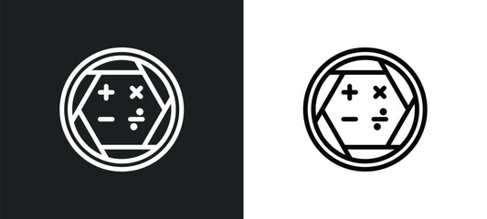 mathematics icon isolated in white and black colors. mathematics outline vector icon from signs collection for web, mobile apps and ui.