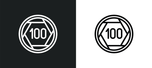 speed limit 100 icon isolated in white and black colors. speed limit 100 outline vector icon from signs collection for web, mobile apps and ui.