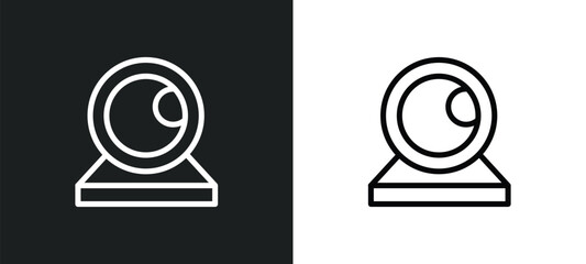 front webcam icon isolated in white and black colors. front webcam outline vector icon from technology collection for web, mobile apps and ui.