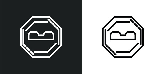 bump icon isolated in white and black colors. bump outline vector icon from traffic signs collection for web, mobile apps and ui.