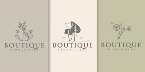 A set of Beauty Boutique Hotel Monogram studio logos and Fashion brand Logos