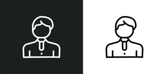 groom avatar icon isolated in white and black colors. groom avatar outline vector icon from user collection for web, mobile apps and ui.