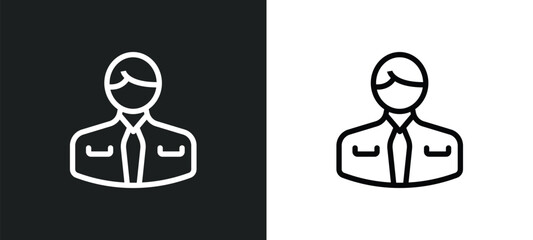 croupier icon isolated in white and black colors. croupier outline vector icon from user collection for web, mobile apps and ui.