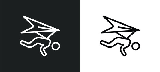 glide icon isolated in white and black colors. glide outline vector icon from user collection for web, mobile apps and ui.