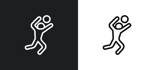 volleyball player icon isolated in white and black colors. volleyball player outline vector icon from user collection for web, mobile apps and ui.