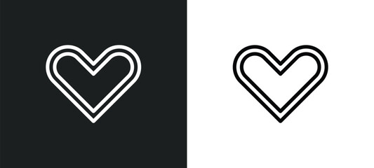 valentines heart icon isolated in white and black colors. valentines heart outline vector icon from valentines day collection for web, mobile apps and ui.