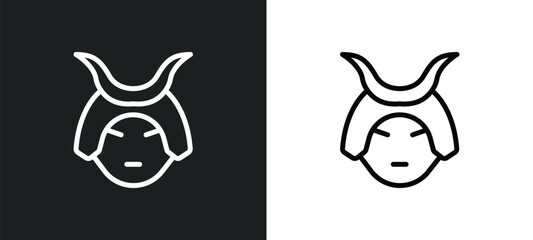 samurai icon isolated in white and black colors. samurai outline vector icon from weapons collection for web, mobile apps and ui.