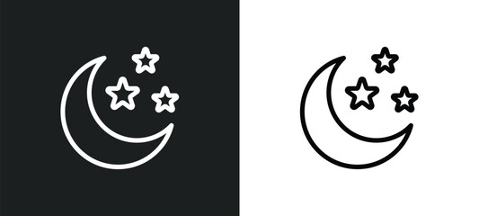 night icon isolated in white and black colors. night outline vector icon from weather collection for web, mobile apps and ui.