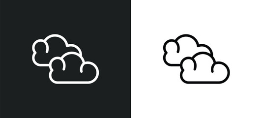 altostratus icon isolated in white and black colors. altostratus outline vector icon from weather collection for web, mobile apps and ui. - obrazy, fototapety, plakaty