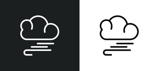 blanket of fog icon isolated in white and black colors. blanket of fog outline vector icon from weather collection for web, mobile apps and ui. - obrazy, fototapety, plakaty