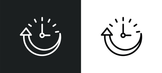 uptime icon isolated in white and black colors. uptime outline vector icon from web hosting collection for web, mobile apps and ui. - obrazy, fototapety, plakaty
