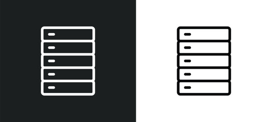 raid icon isolated in white and black colors. raid outline vector icon from web hosting collection for web, mobile apps and ui.