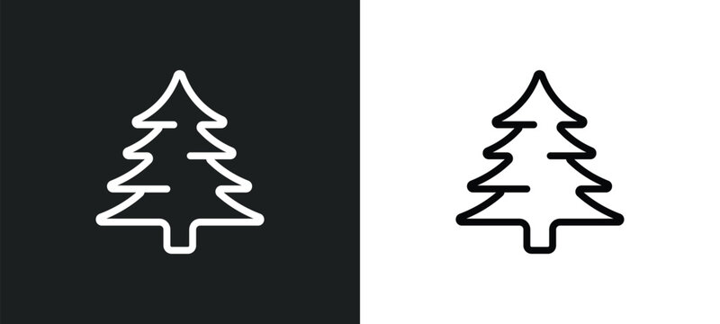 christmas tree icon isolated in white and black colors. christmas tree outline vector icon from winter collection for web, mobile apps and ui.