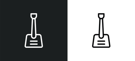 winter shovel icon isolated in white and black colors. winter shovel outline vector icon from winter collection for web, mobile apps and ui.