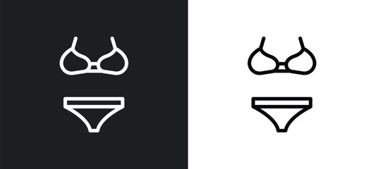 swimsuit feminine icon isolated in white and black colors. swimsuit feminine outline vector icon from woman clothing collection for web, mobile apps and ui.