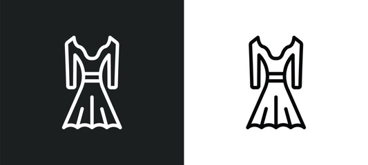 lace dress with belt? icon isolated in white and black colors. lace dress with belt? outline vector icon from woman clothing collection for web, mobile apps and ui.