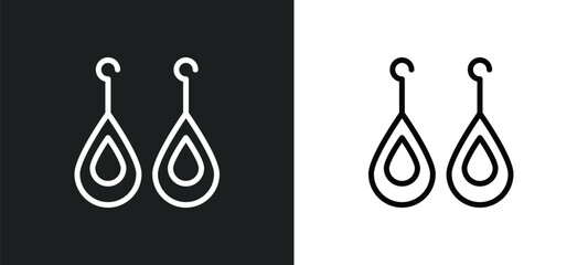 dangling earrings? icon isolated in white and black colors. dangling earrings? outline vector icon from woman clothing collection for web, mobile apps and ui.