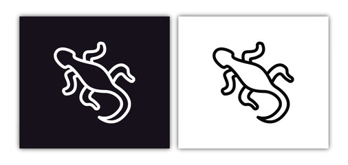 gecko icon isolated in white and black colors. gecko outline vector icon from animals collection for web, mobile apps and ui.