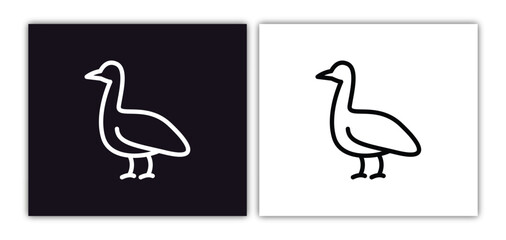 goose icon isolated in white and black colors. goose outline vector icon from animals collection for web, mobile apps and ui.