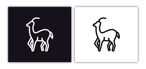 gazelle icon isolated in white and black colors. gazelle outline vector icon from animals collection for web, mobile apps and ui.