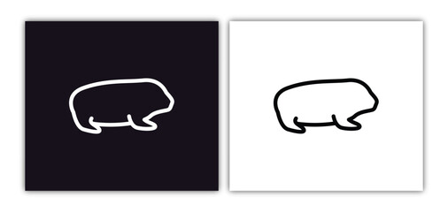guinea pig icon isolated in white and black colors. guinea pig outline vector icon from animals collection for web, mobile apps and ui.