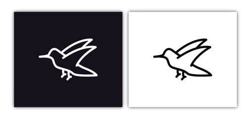 humming bird icon isolated in white and black colors. humming bird outline vector icon from animals collection for web, mobile apps and ui.