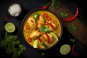 Coconut Lime Chicken Curry, tropical spicy dish
