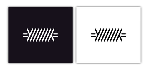 Obraz premium barbed icon isolated in white and black colors. barbed outline vector icon from army and war collection for web, mobile apps and ui.